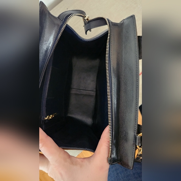 Salvatore Ferragamo Vintage Black Satchel with Gold Accents - Picture 9 of 16